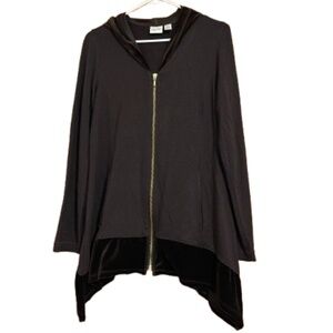 zenergy by Chico’s Women’s Brown Zip Front Soft Travel Hooded Jacket Sz-S